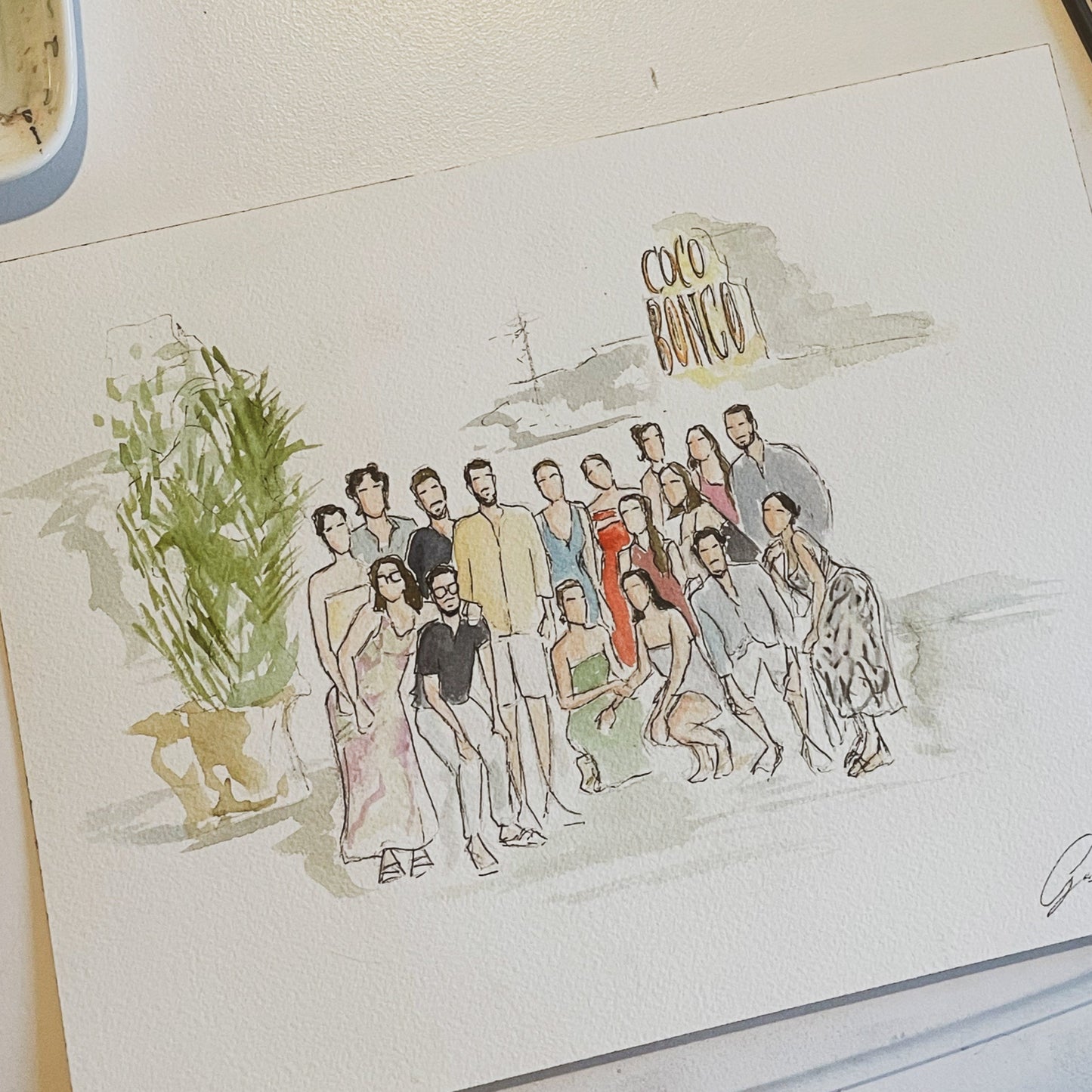retrato acuarela sketch