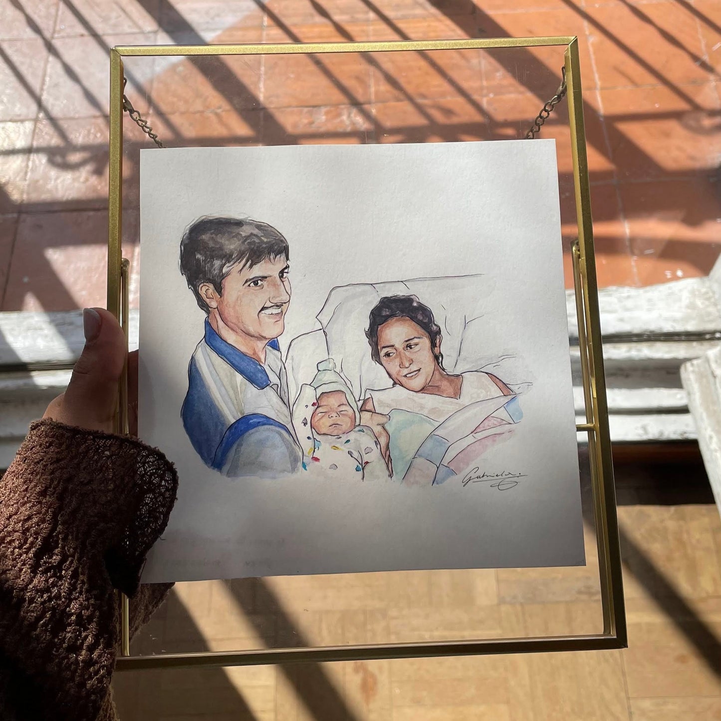 retrato acuarela