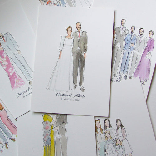 retrato acuarela sketch