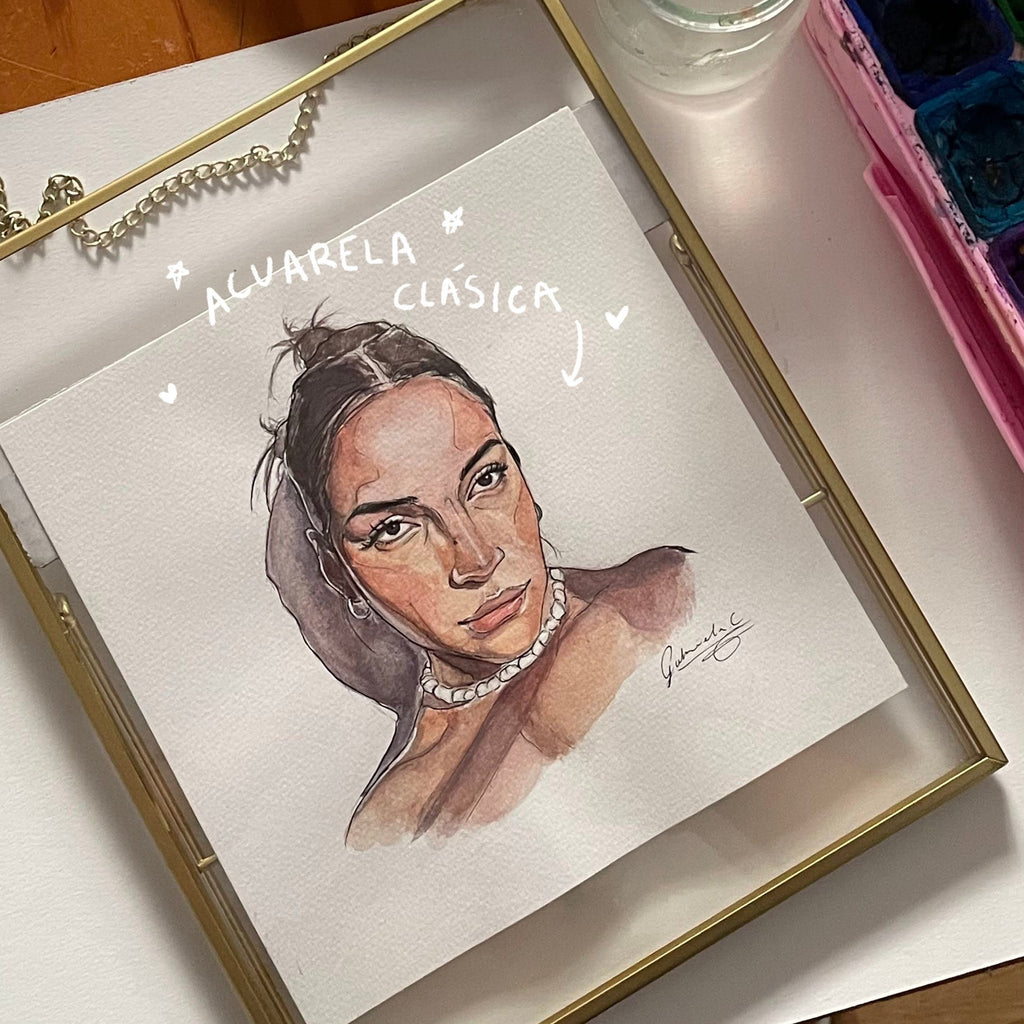 retrato acuarela